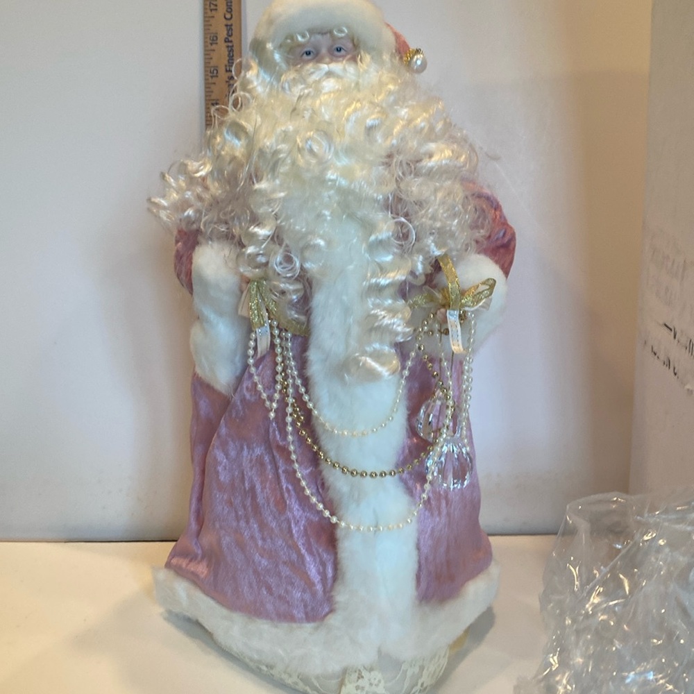 NIB & Vintage 1990s Mauve-Colored Santa Claus